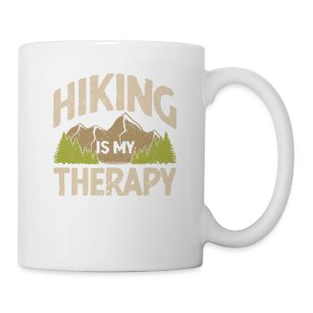 La randonnée est ma thérapie Drôle Camping Trekking - Mug blanc - blanc - Droite
