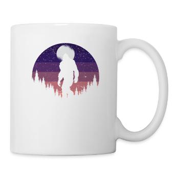 Bigfoot Wandern Wald Mond Nachthimmel Sasquatch - Tasse - Weiß - Rechts