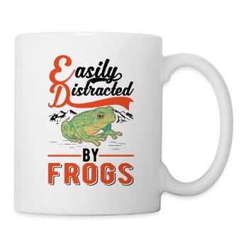 Easily distracted by Frogs Frosch - Tasse - Weiß - Rechts