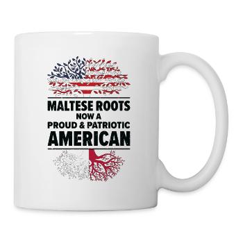 Maltese American Patriot USA Grown Malta US Flag - Mug - white - Right