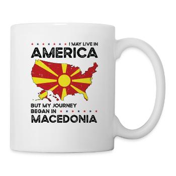 Mazedonischer Amerikanischer Patriot USA - Tasse - Weiß - Rechts