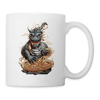 Ramen Drache Nudel Mythos Japanisches Design - Tasse - Weiß - Rechts