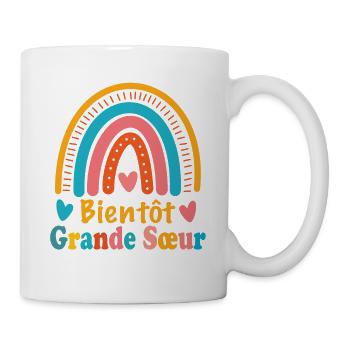 Bientôt grande soeur future grande soeur - Mug blanc - blanc - Droite