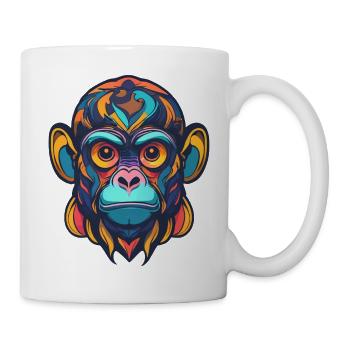 Affe - Tasse - Weiß - Rechts