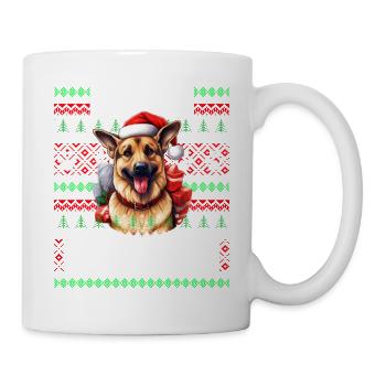 Family Matching Pajama Top - Christmas German Shep - Mug - white - Right