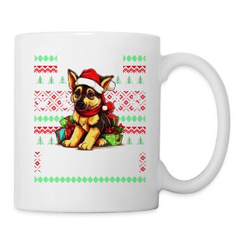 Cute German Shepherd Dog Christmas Design - Merry - Mug - white - Right