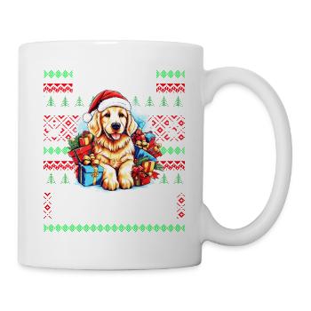 Funny Golden Retriever Dog Christmas Design - Merr - Mug - white - Right