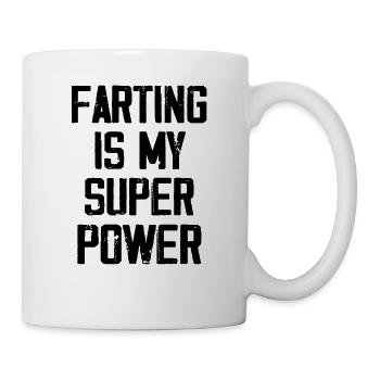 Furzen ist meine Superkraft - Lustig - Tasse - Weiß - Rechts