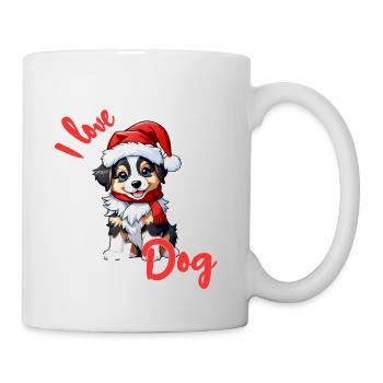 chien noel - j'aime noel et les chiens - Mug blanc - blanc - Droite