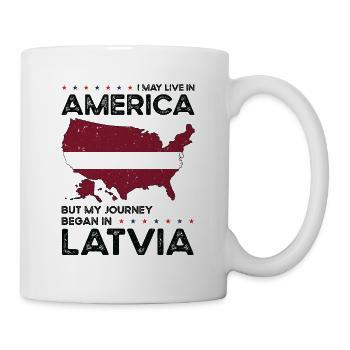 Latvian American Patriot USA Grown Latvia US Flag - Mug - white - Right