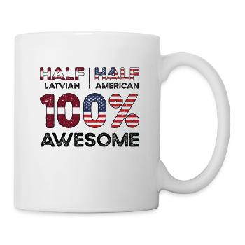Latvian American Patriot USA Grown Latvia US Flag - Mug - white - Right