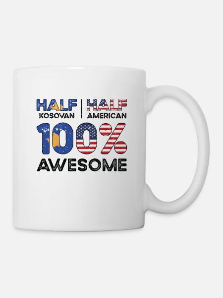 Kosovarischer amerikanischer Patriot USA - Tasse - Weiß