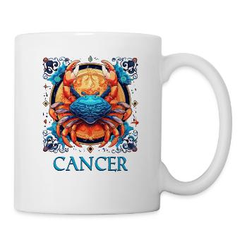 Horoskop Tierkreiszeichen Grafik - Sternzeichen Krebs - Tasse - Weiß - Rechts