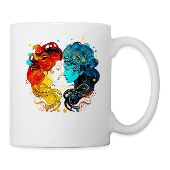 Aimez votre symbole du zodiaque Gémeaux hommes et femmes - Mug blanc - blanc - Droite