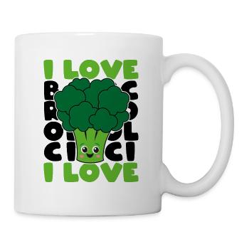 J’aime le brocoli Brocoli Potager Cadeau - Mug blanc - blanc - Droite