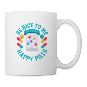 Sois gentil avec moi Je distribue la pharmacie Happy Pills - Mug blanc - blanc - Droite