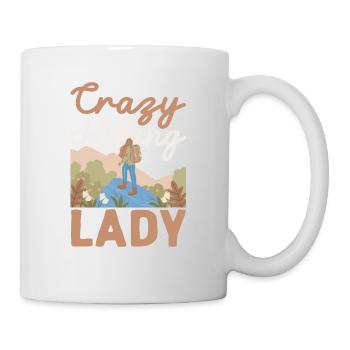 Verrückte Wanderdame Lustiges Wandermädchen - Tasse - Weiß - Rechts
