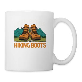 La vie est meilleure en chaussures de randonnée randonneurs - Mug blanc - blanc - Droite