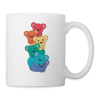 Rainbow Flag Pride LGBTQ Cute Mouse Stack - Mug - white - Right