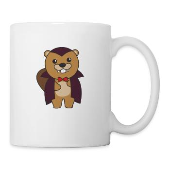 Beaver Happy Halloween Cute Vampire Costume - Mug - white - Right