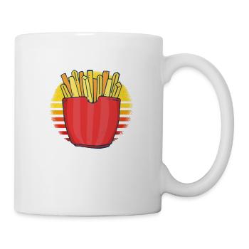 Lustige Pommes Lustig French Fries - Tasse - Weiß - Rechts