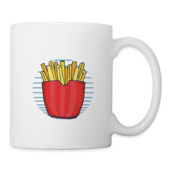 Lustige Pommes Lustig French Fries - Tasse - Weiß - Rechts