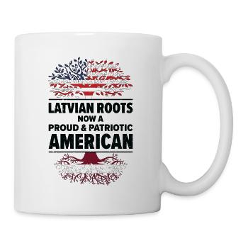 Latvian American Patriot USA Grown Latvia US Flag - Mug - white - Right