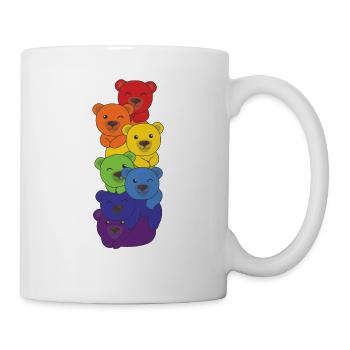 Rainbow Bear Mignon Ours coloré pour les enfants - Mug blanc - blanc - Droite