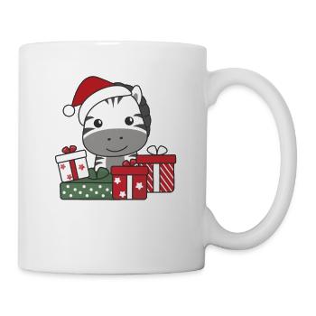 Zebra Weihnachten Geschenk Winter Tiere Zebra - Tasse - Weiß - Rechts