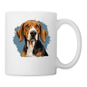 Hund American Foxhound - Tasse - Weiß - Rechts