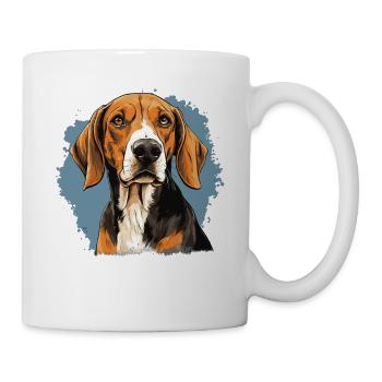 Hund American Foxhound - Tasse - Weiß - Rechts