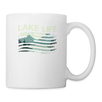 Lake Life Fisherman Bass Fishing Boat Sailing Funny - Mug - white - Right
