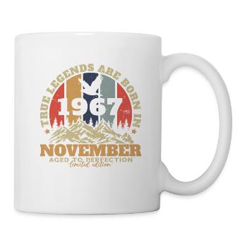 Cadeau d'anniversaire, Vintage né en novembre 1967 - Mug blanc - blanc - Droite