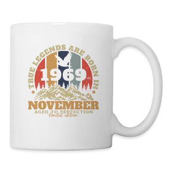 Cadeau d'anniversaire, Vintage né en novembre 1969 - Mug blanc - blanc - Droite