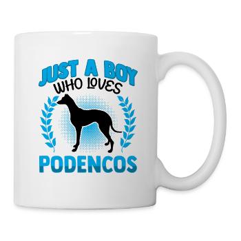 Boy who loves Podenco Ibizan Hound - Mug - white - Right