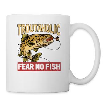 Pêche, Truite, Saumon, Pêcheur, Pêcheur, Perche - Mug blanc - blanc - Droite