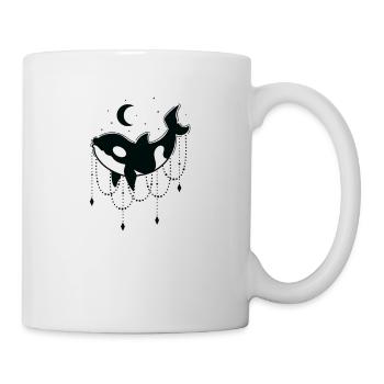 Orca with chains in front of moon - Mug - white - Right