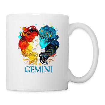 Cool Zodiac Sign Gemini Design pour les femmes et les hommes - Mug blanc - blanc - Droite