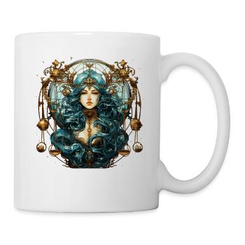 Cooles Sternzeichen Waage Design für Frauen und Männer - Tasse - Weiß - Rechts