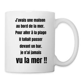 t-shirt humoristique blague humour, cadeau femme - Mug blanc - blanc - Droite