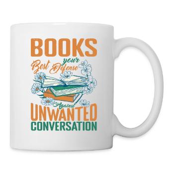 Les livres, la meilleure défense contre les conversations indésirables1 - Mug blanc - blanc - Droite
