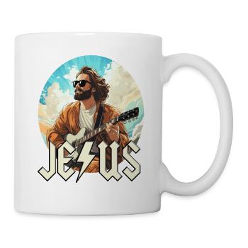 Christ Jesus avec guitare électrique - Mug blanc - blanc - Droite