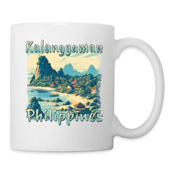 Grunge-Landschaft der Insel Kalanggaman: - Tasse - Weiß - Rechts