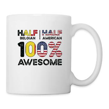 Belgisch Amerikanischer Patriot USA Gewachsen - Tasse - Weiß - Rechts