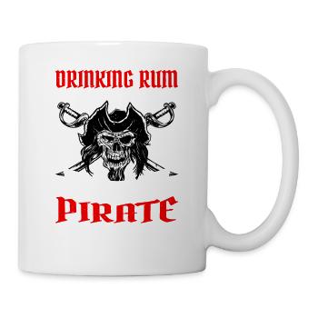 Drinking Rum Before Noon Makes You A Pirate - Mug - white - Right