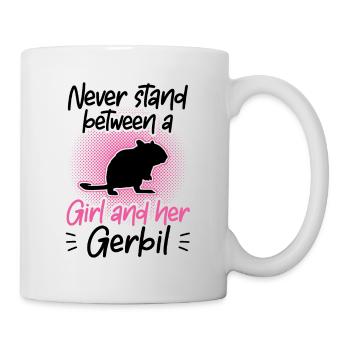 Girl and her gerbil rodent Gerbil - Mug - white - Right