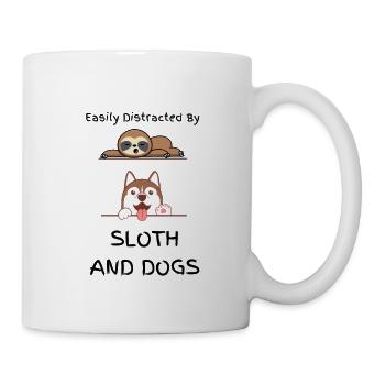 Easily Distracted By Sloth and Dogs - Mug - white - Right
