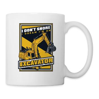 I Dream I'm An Excavator Excavator Duty Cycle Crane - Mug - white - Right