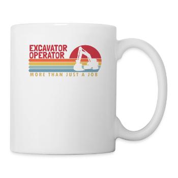 Excavator Operator more than a Job Duty Cycle Crane - Mug - white - Right