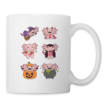 Axolotl Halloween Devil Pumpkin Vampier Costume - Mug - white - Right